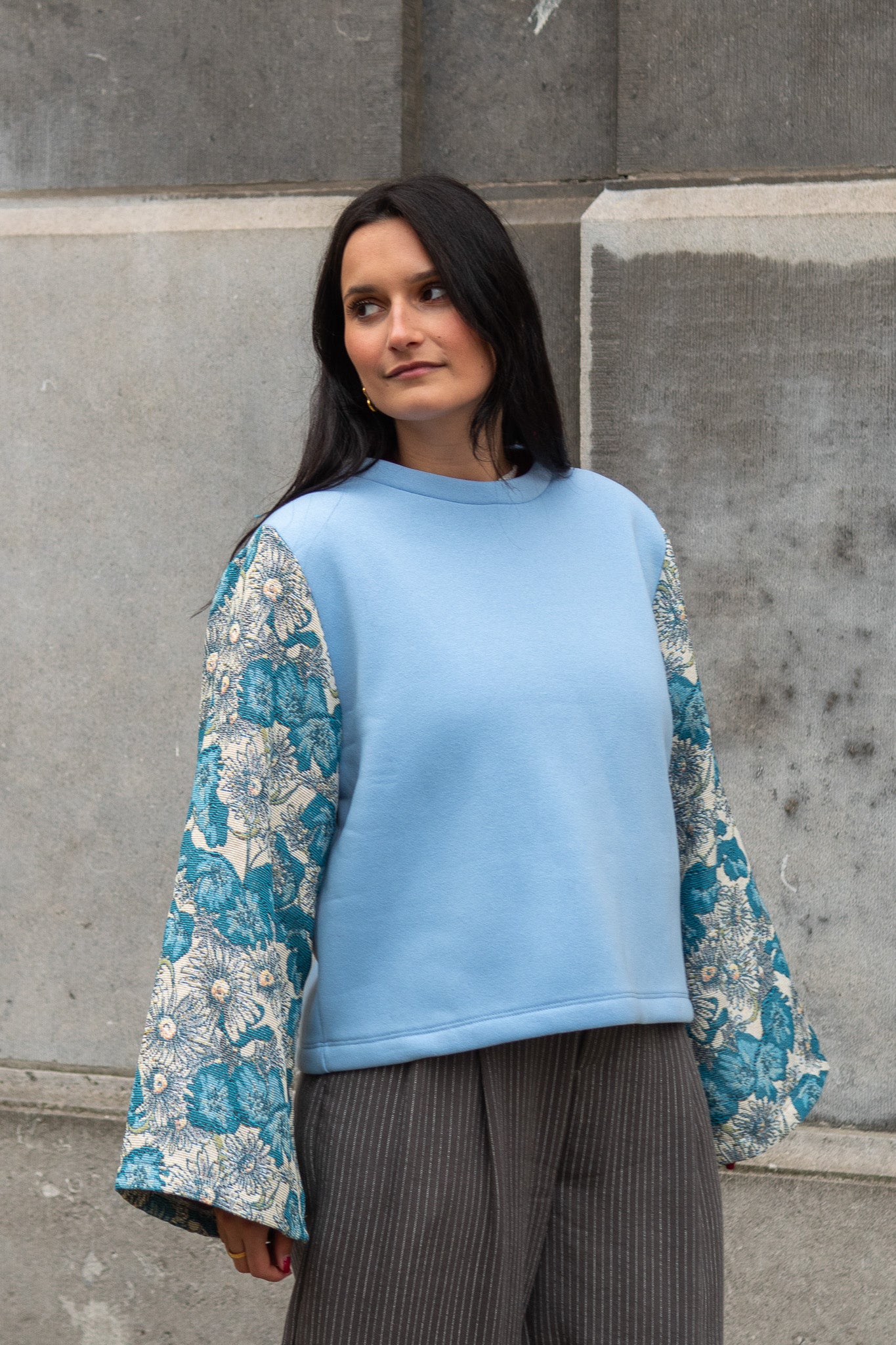 Leane Embroidered Sweater Blue