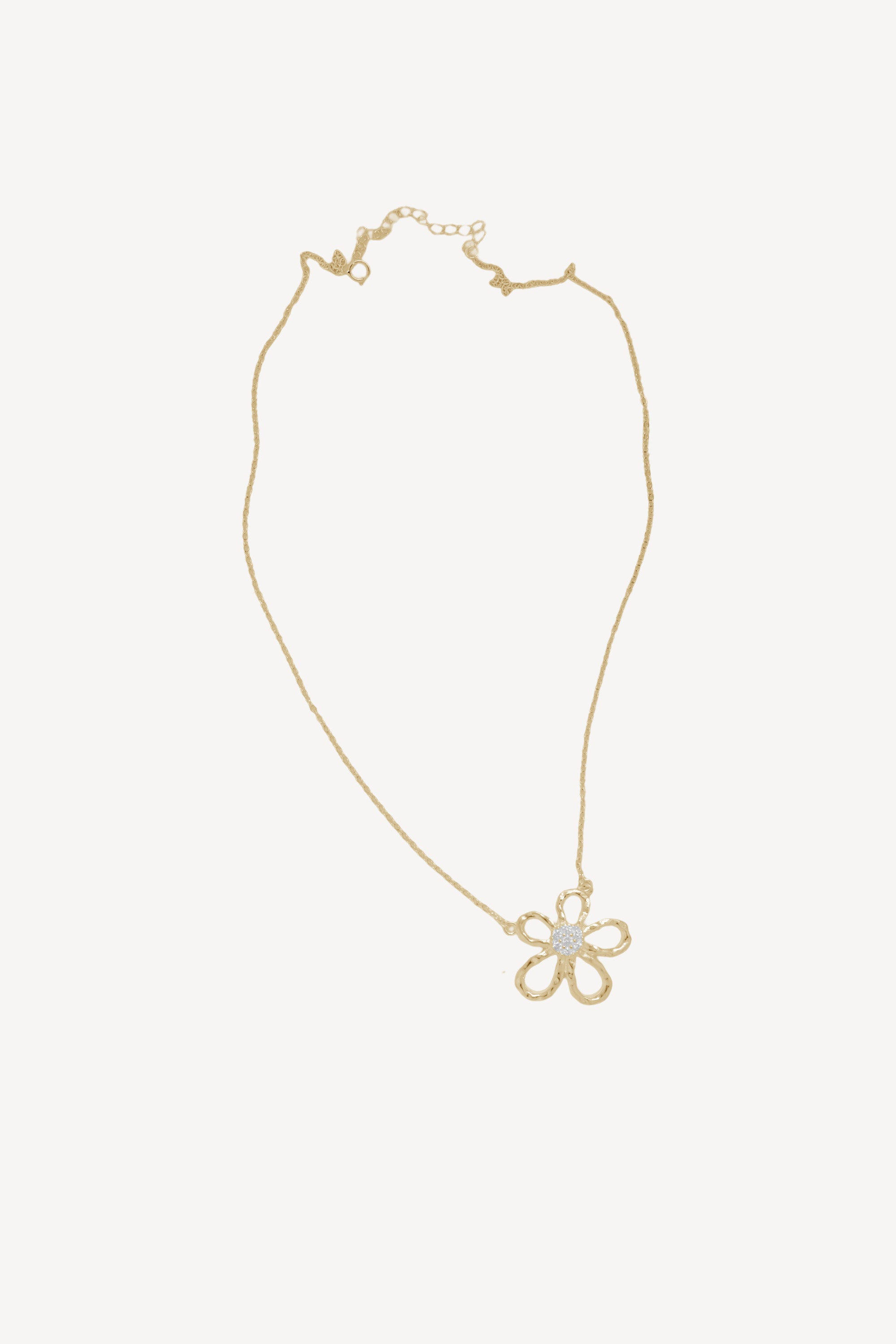 Cosmos Flower Necklace Gold