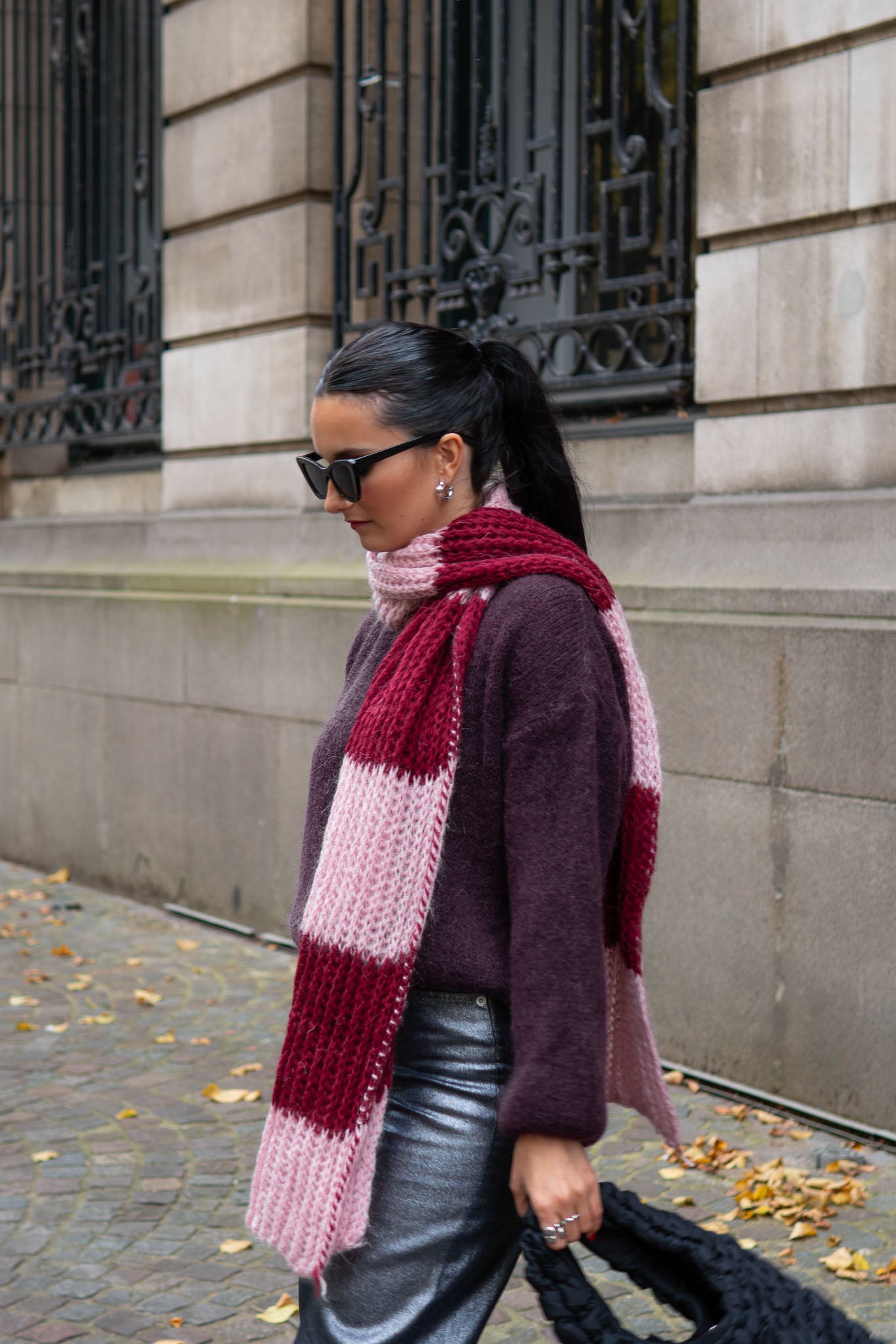 Carlee Scarf Burgundy/Rose