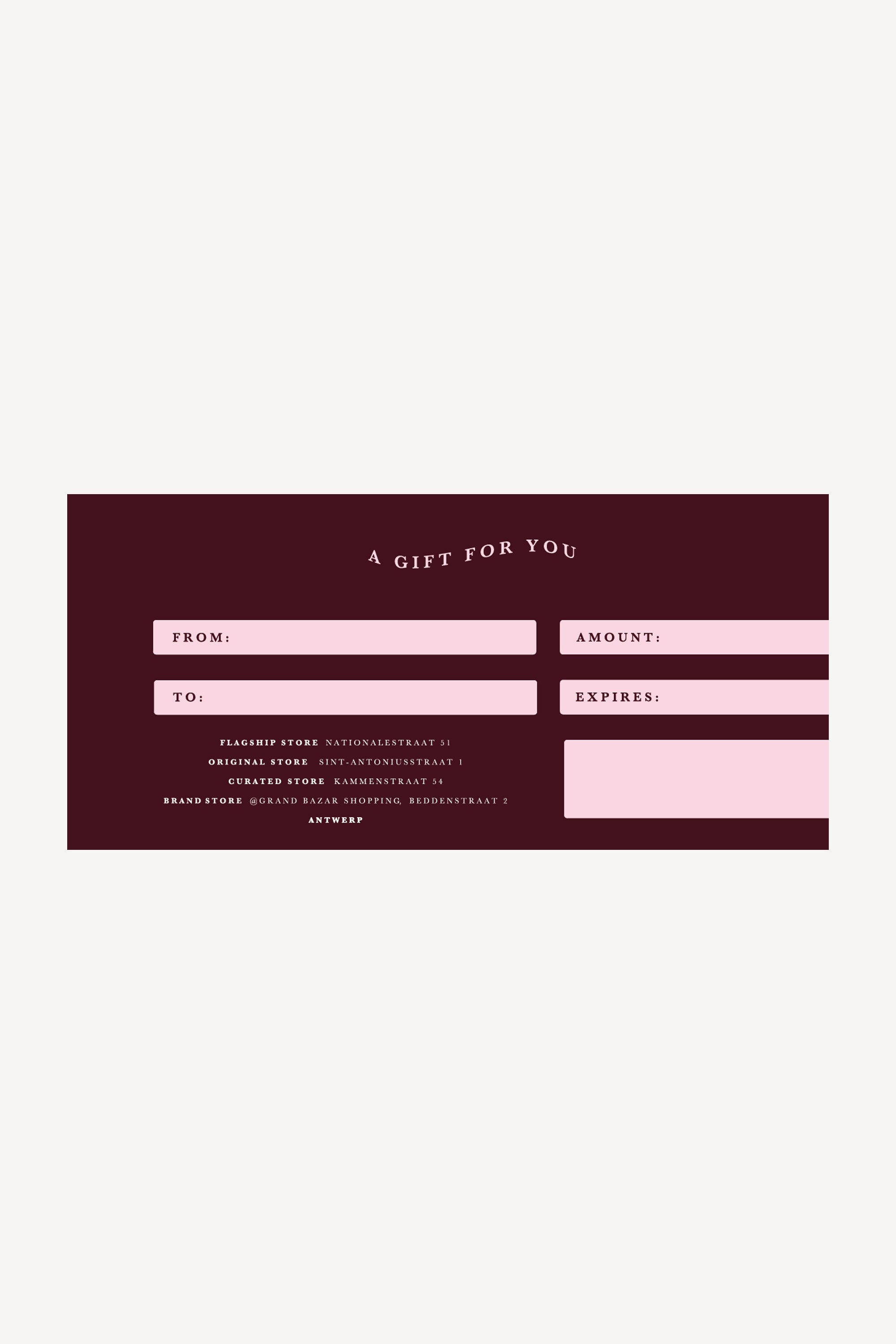 Sincerely Valentine Gift Card