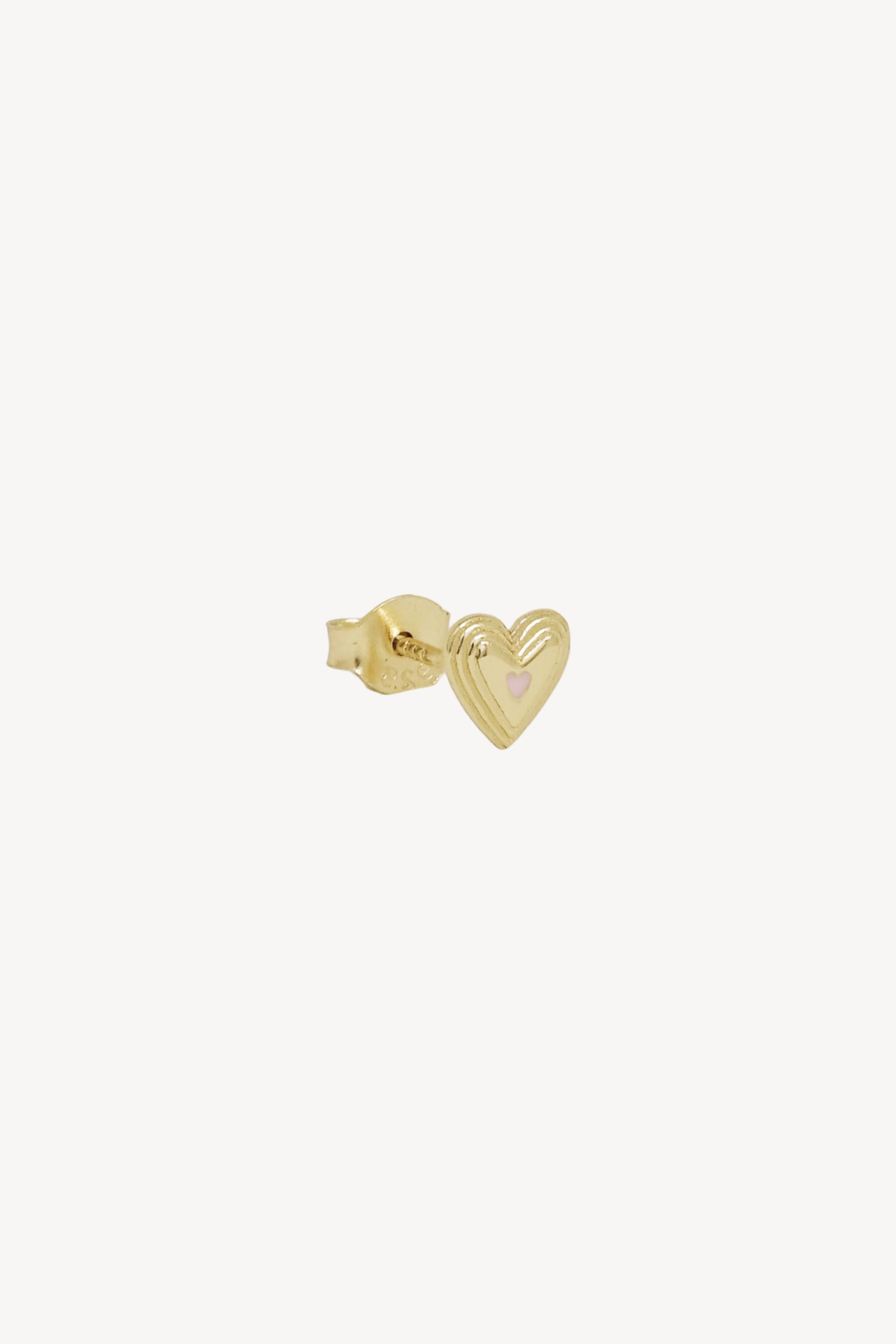 Layered Heart Stud Gold