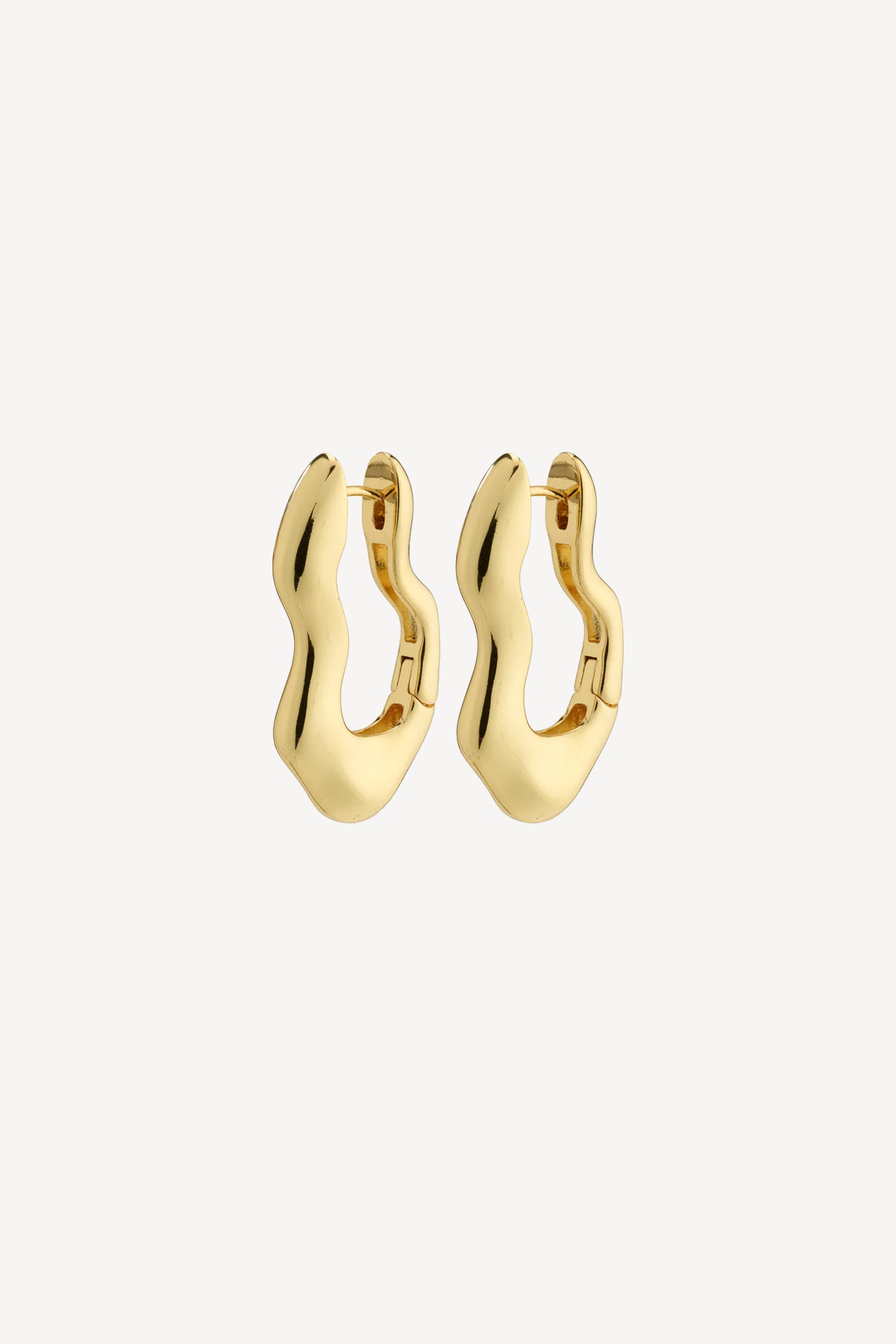 Loulia Wavy Earrings Gold