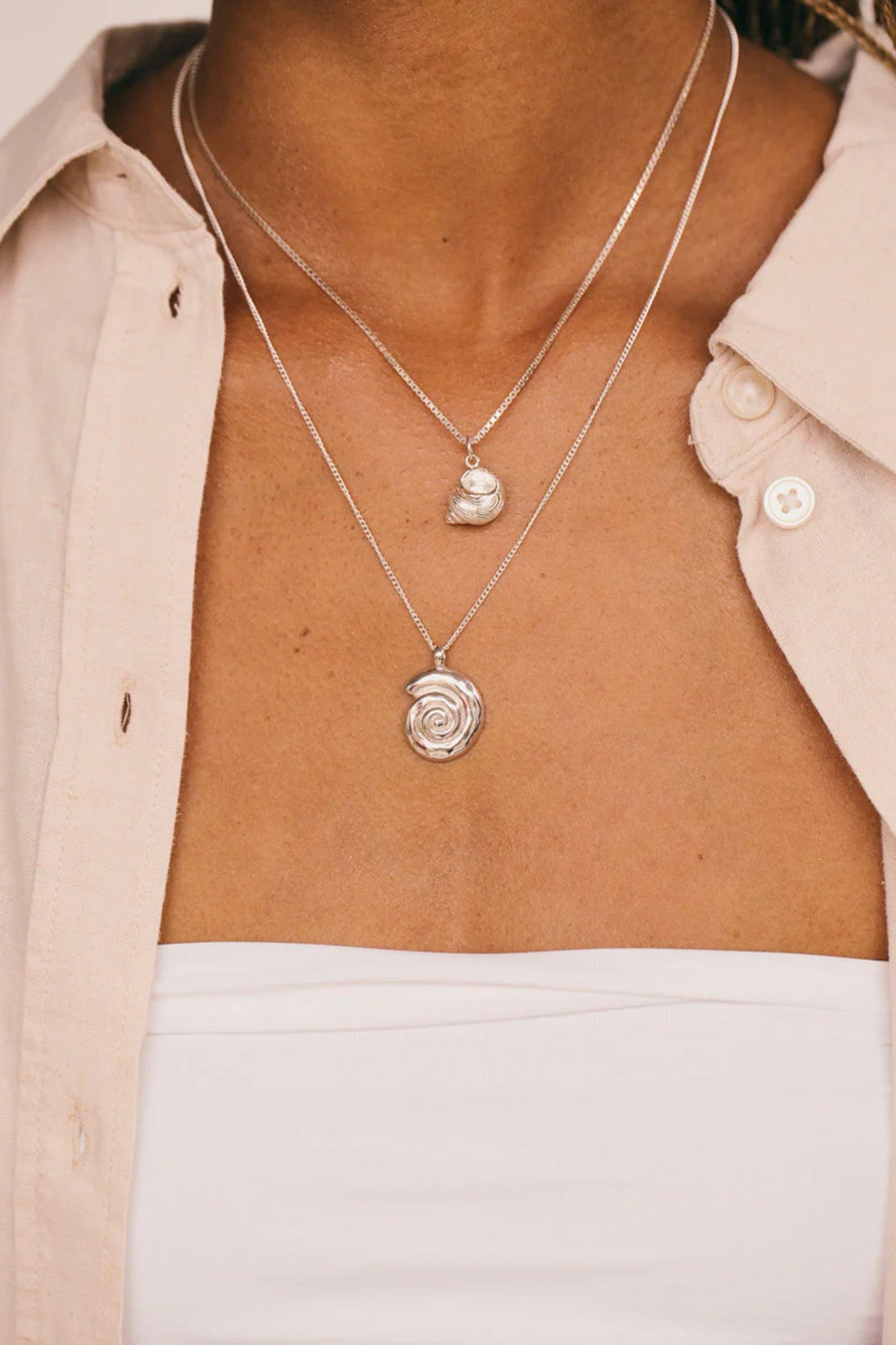 Ocean Swirl Necklace Silver
