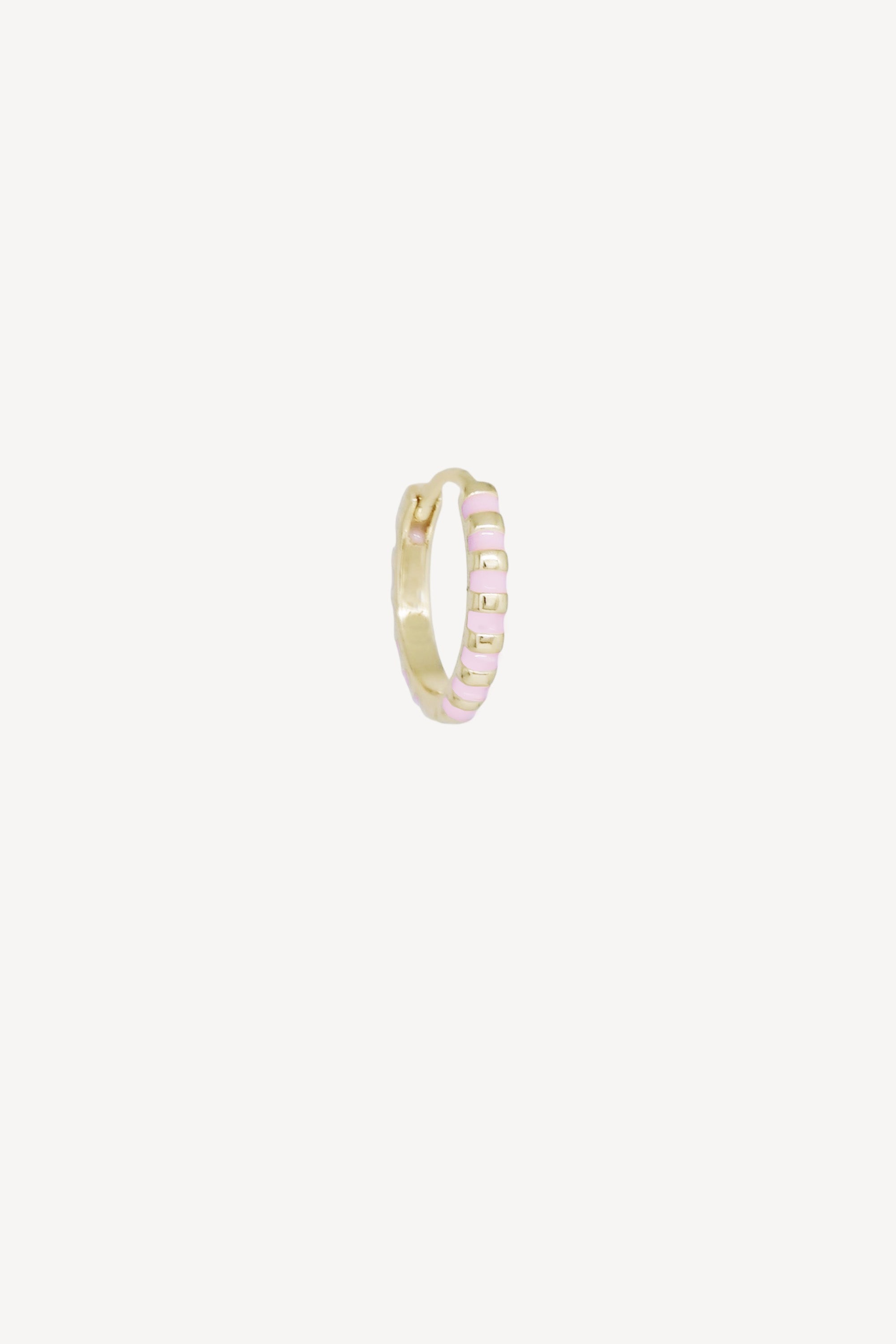 Pink Striped Huggie Gold