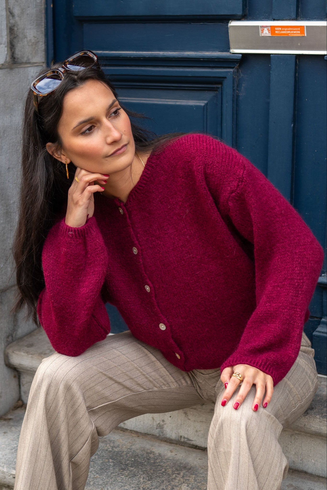 Bernie Cardigan Bordeaux