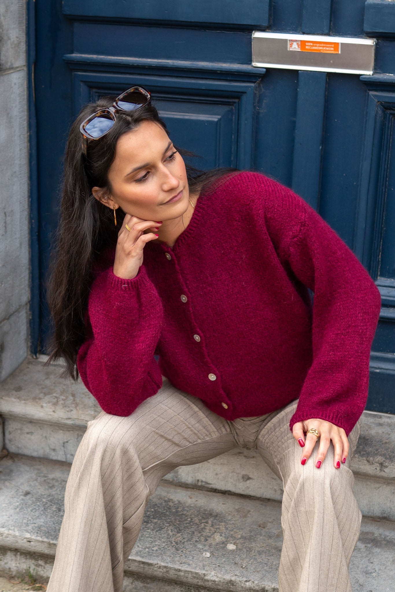 Bernie Cardigan Bordeaux