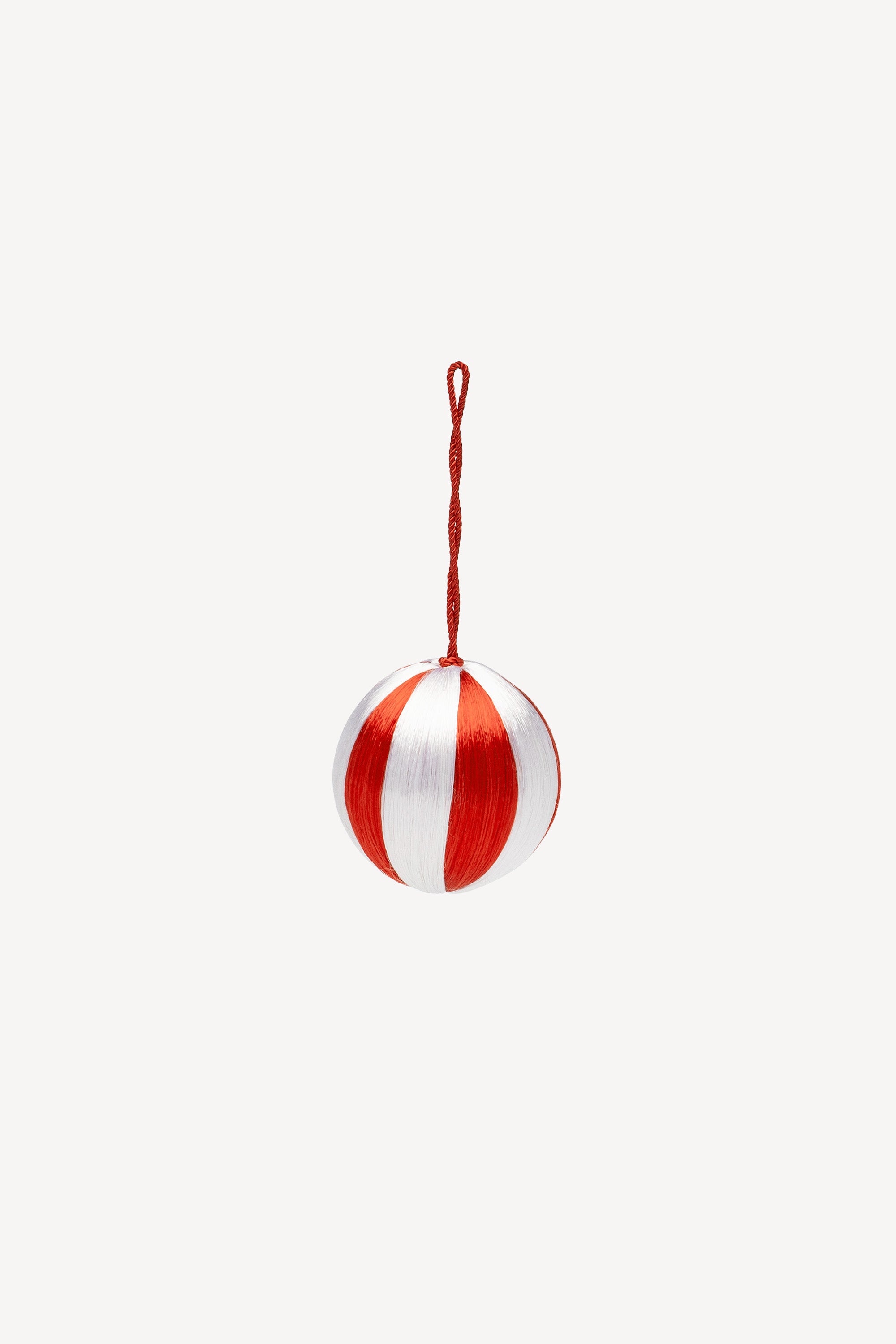 Small Corded Red & White Ornament