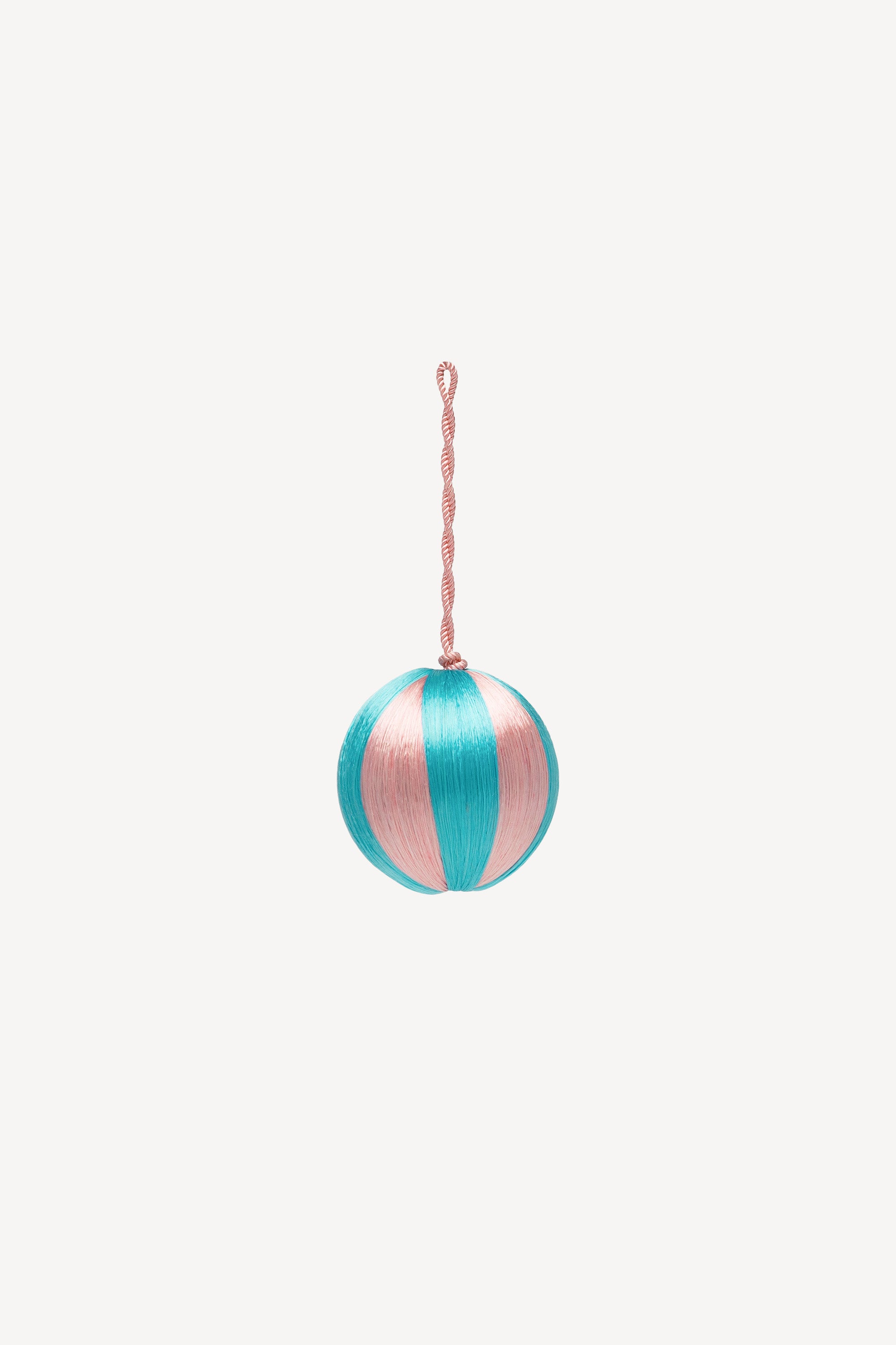 Small Corded Turquoise & Pink Ornament