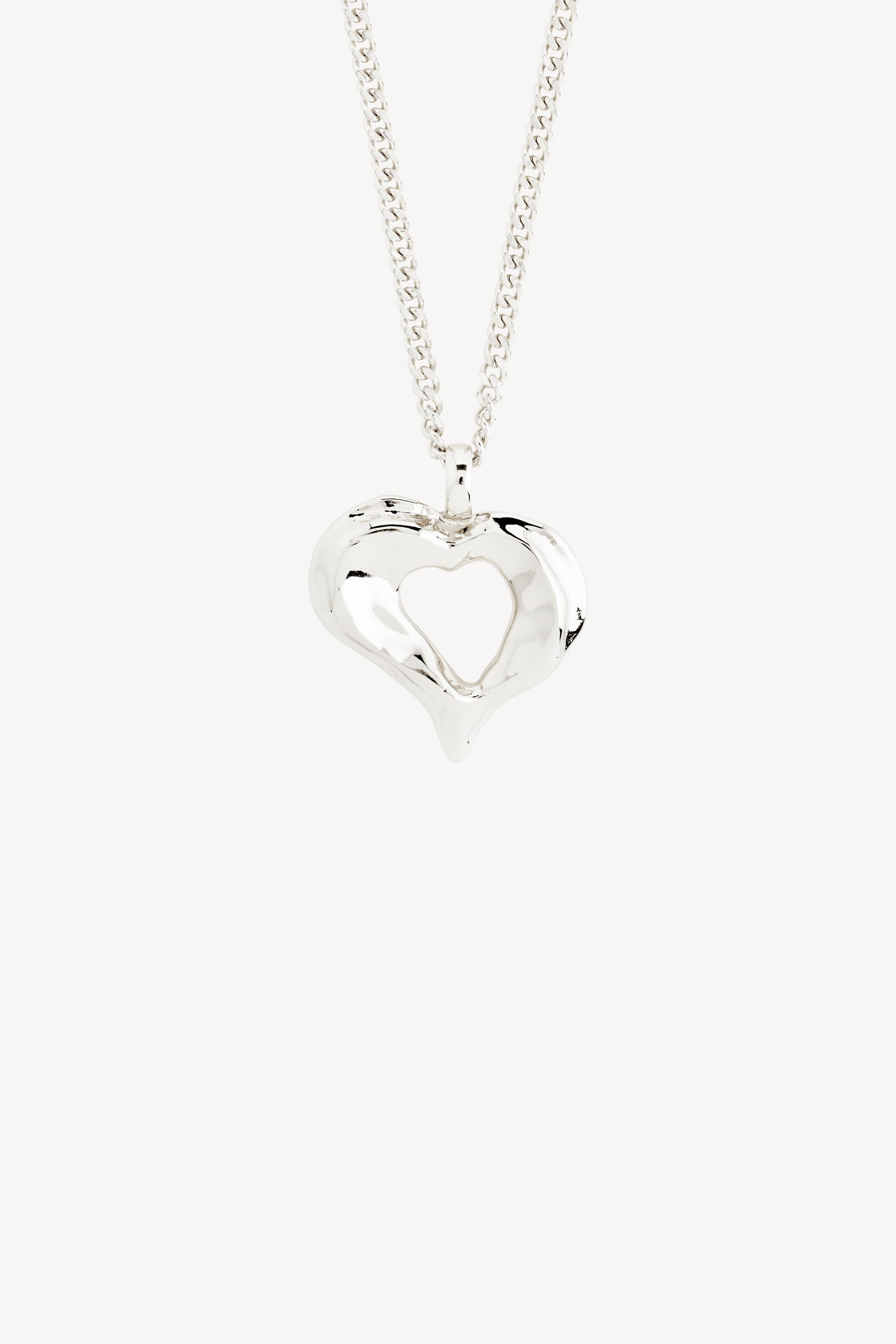 Tide Heart Necklace Silver