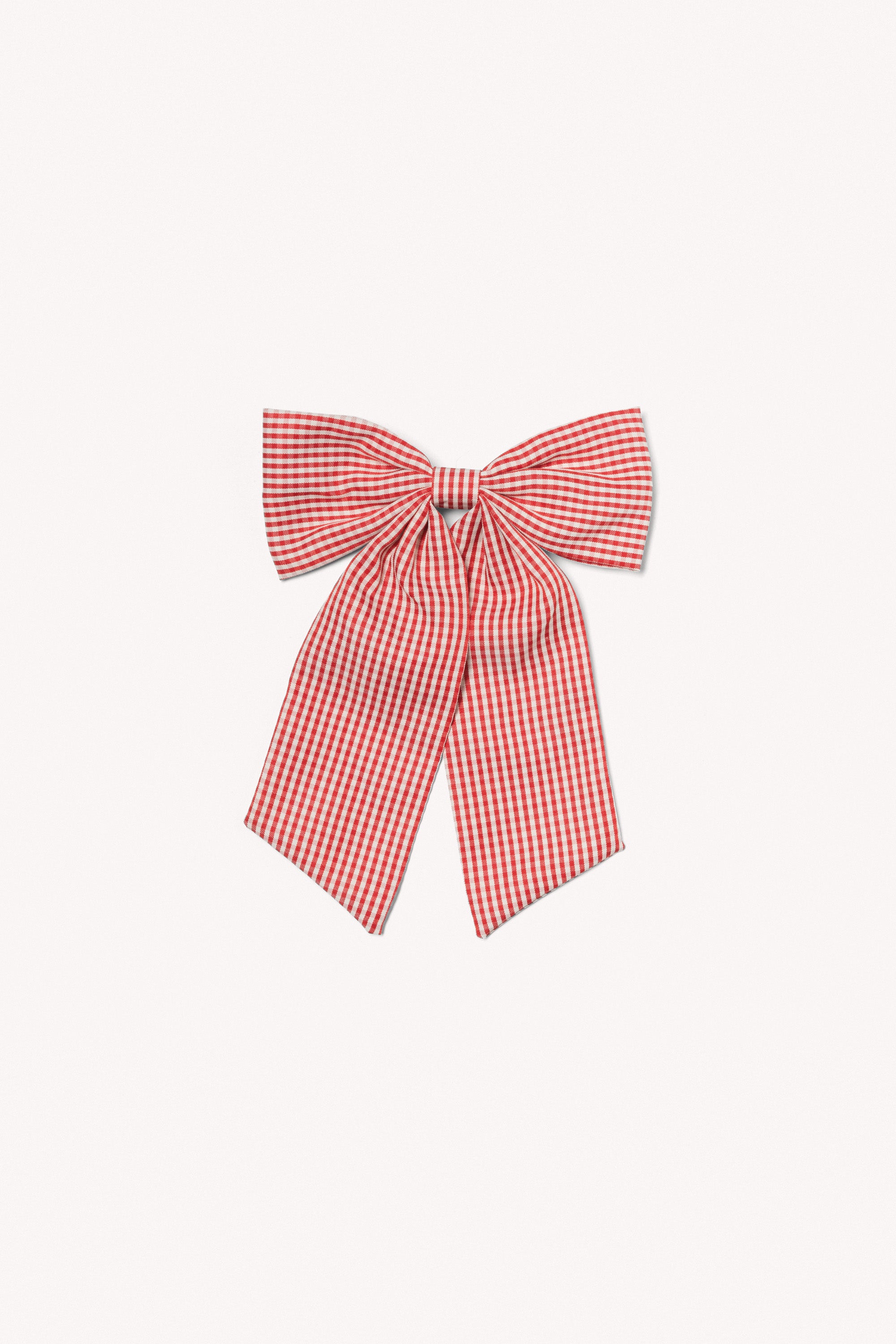 SV Checkered Bow Clip Red