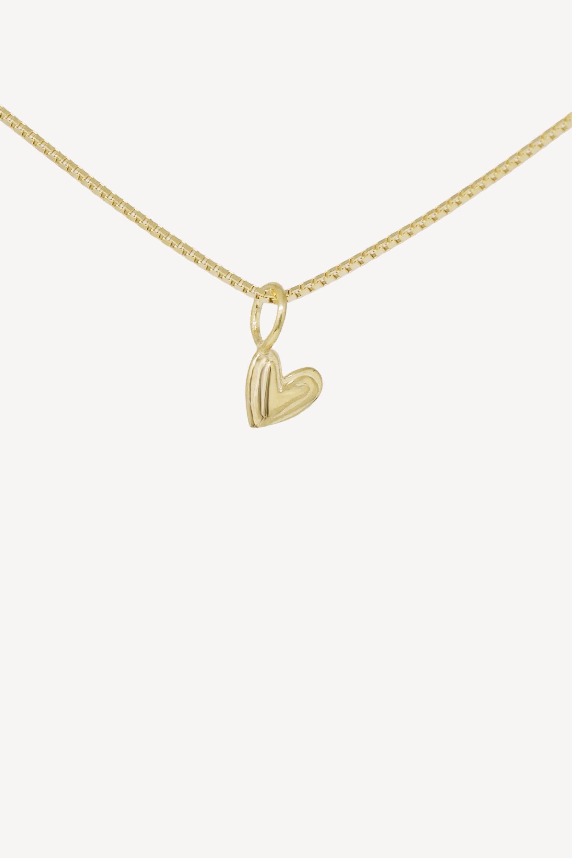 Layered Heart Necklace Gold