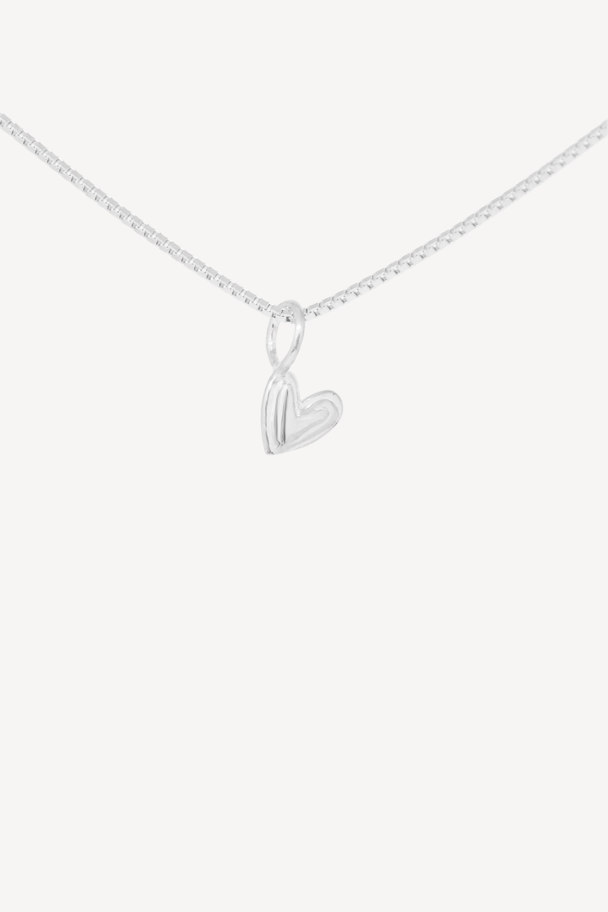 Layered Heart Necklace Silver