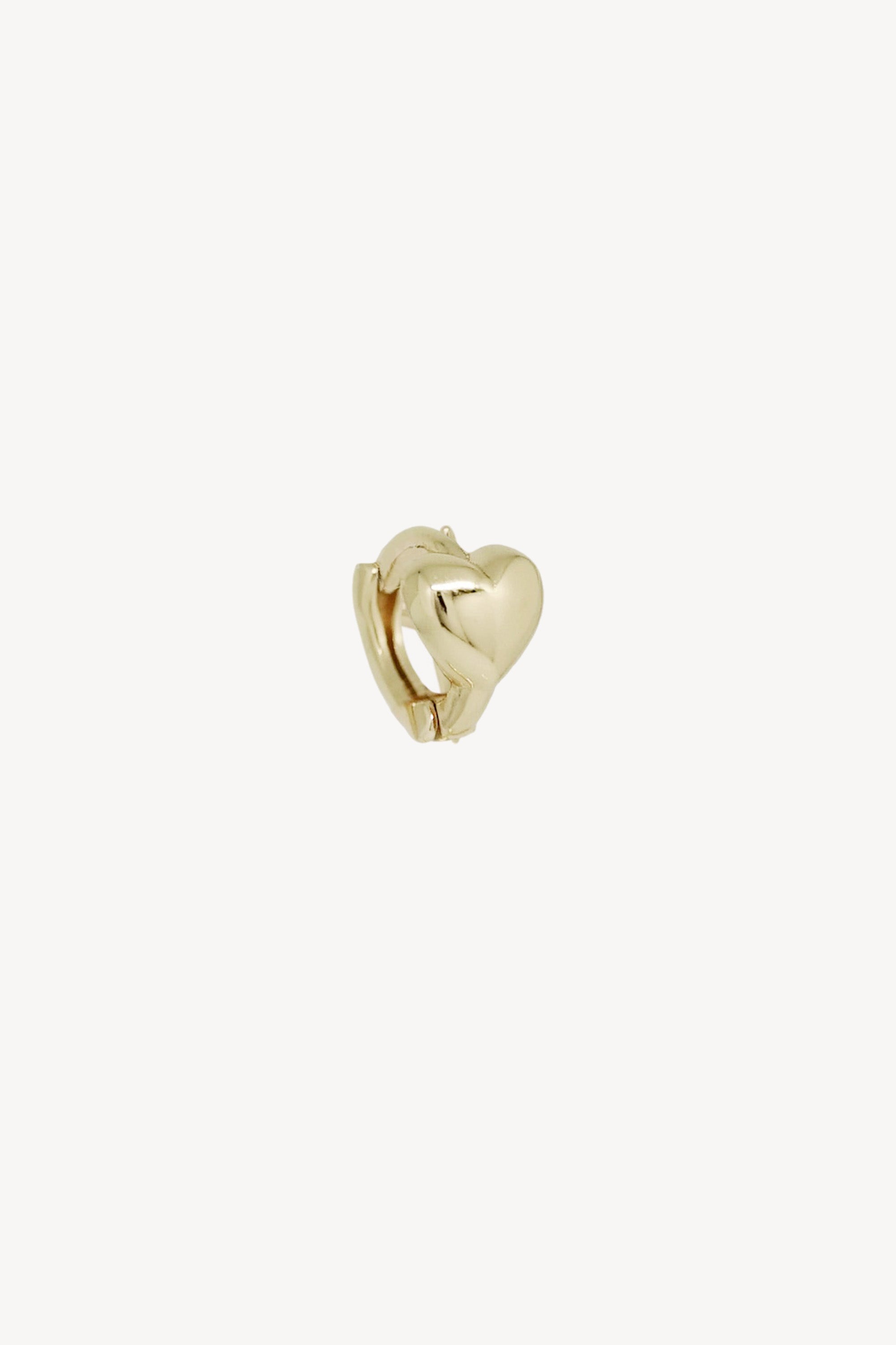 Mini Thick Heart Huggie Gold