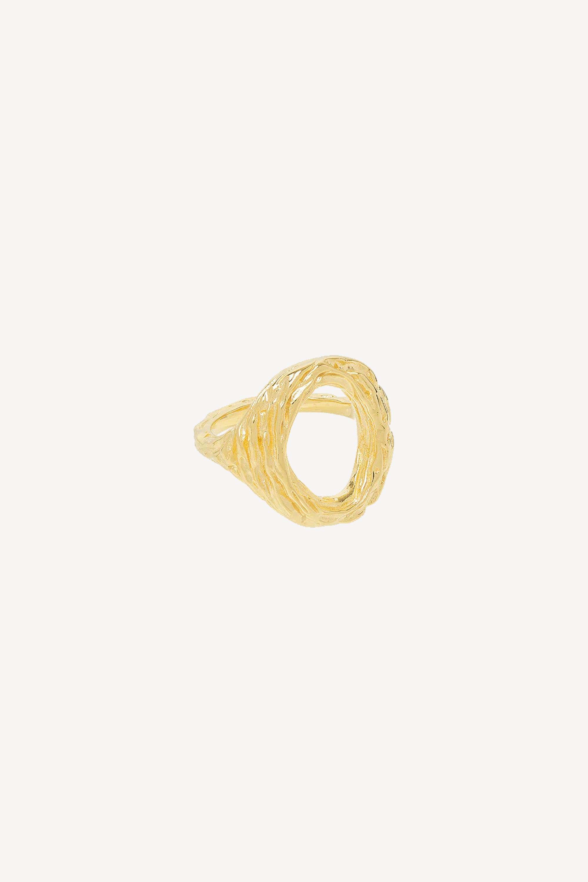 Open Hammered Ring Gold